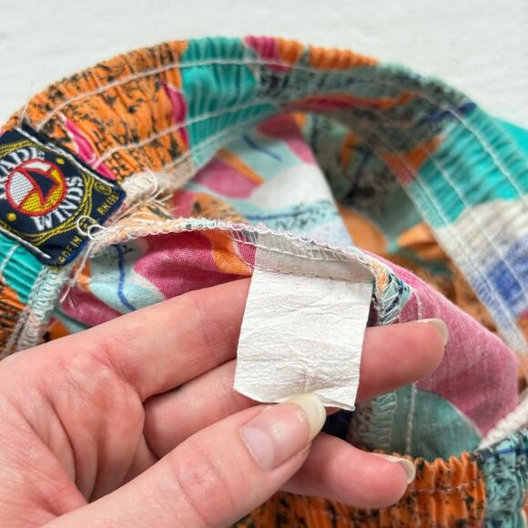 Vintage 90s Trade Winds Tropical Floral Cotton Shorts, Size Small - Picture 6 of 8